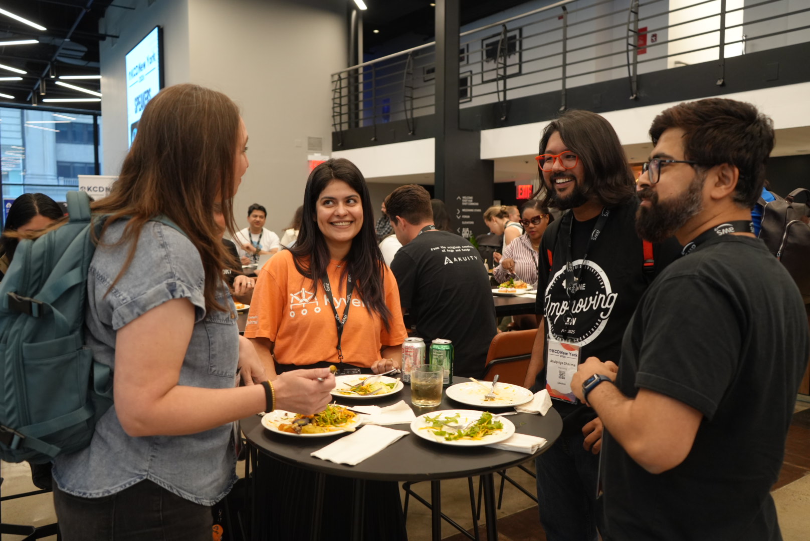 KCD New York 2026 attendees networking over food between sessions